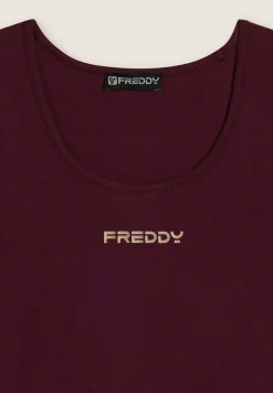 Freddy Top sportivo da donna con retro vogatore-Donna Pilates|Ginnastica