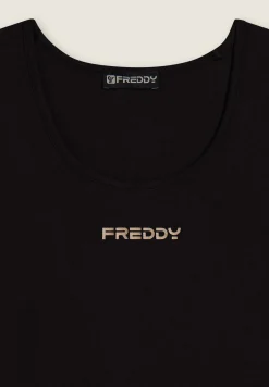 Freddy Top sportivo da donna con retro vogatore-Donna Pilates|Ginnastica