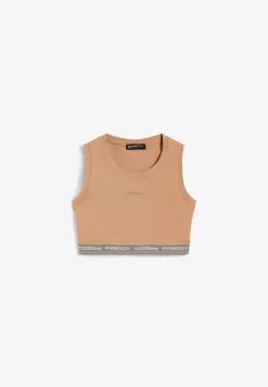 Freddy Top sportivo in heavy jersey stretch con elastico logato-Donna Top E Canotte