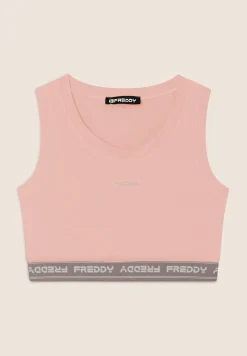 Freddy Top sportivo in heavy jersey stretch con elastico logato-Donna Top E Canotte