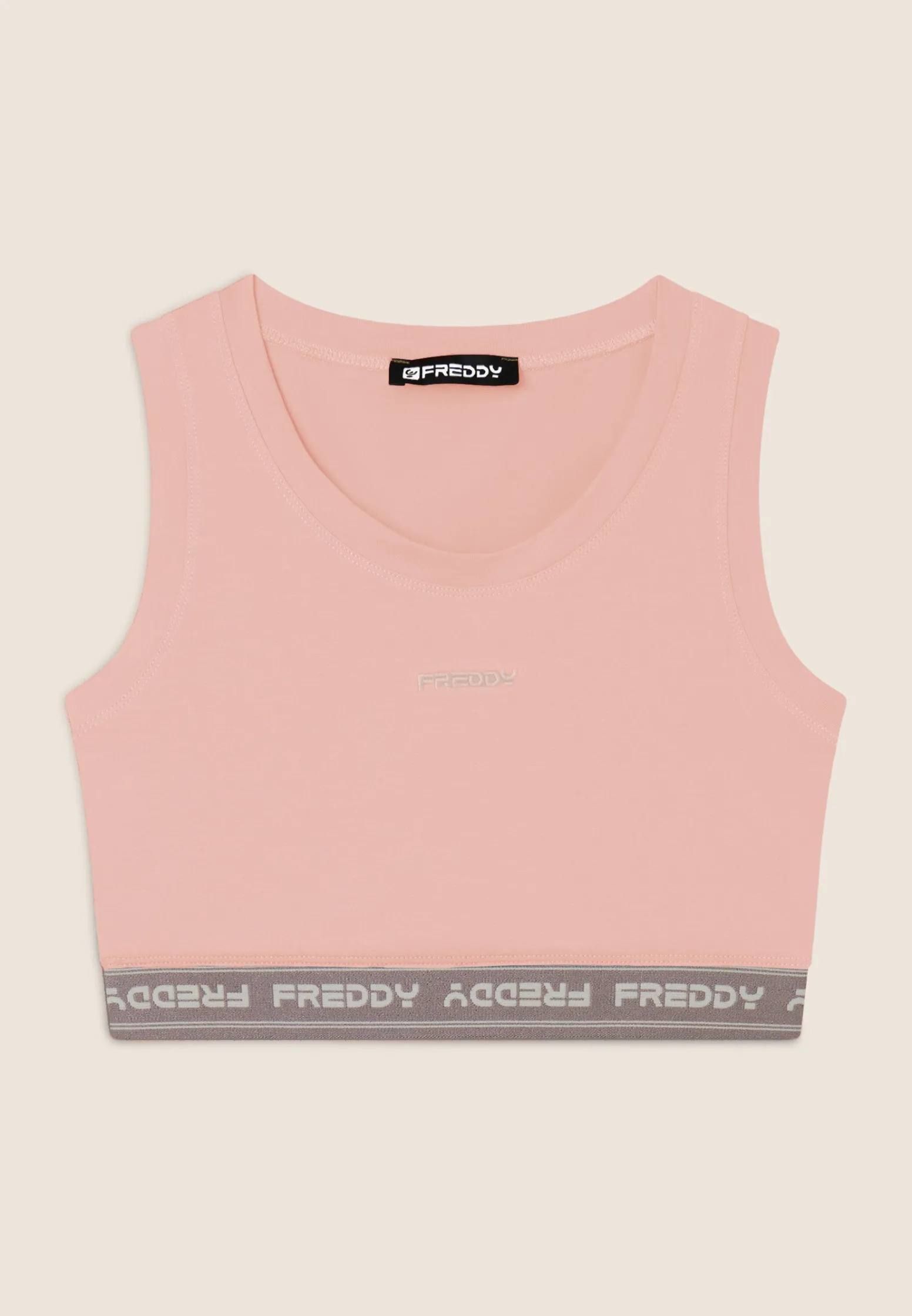 Freddy Top sportivo in heavy jersey stretch con elastico logato-Donna Top E Canotte