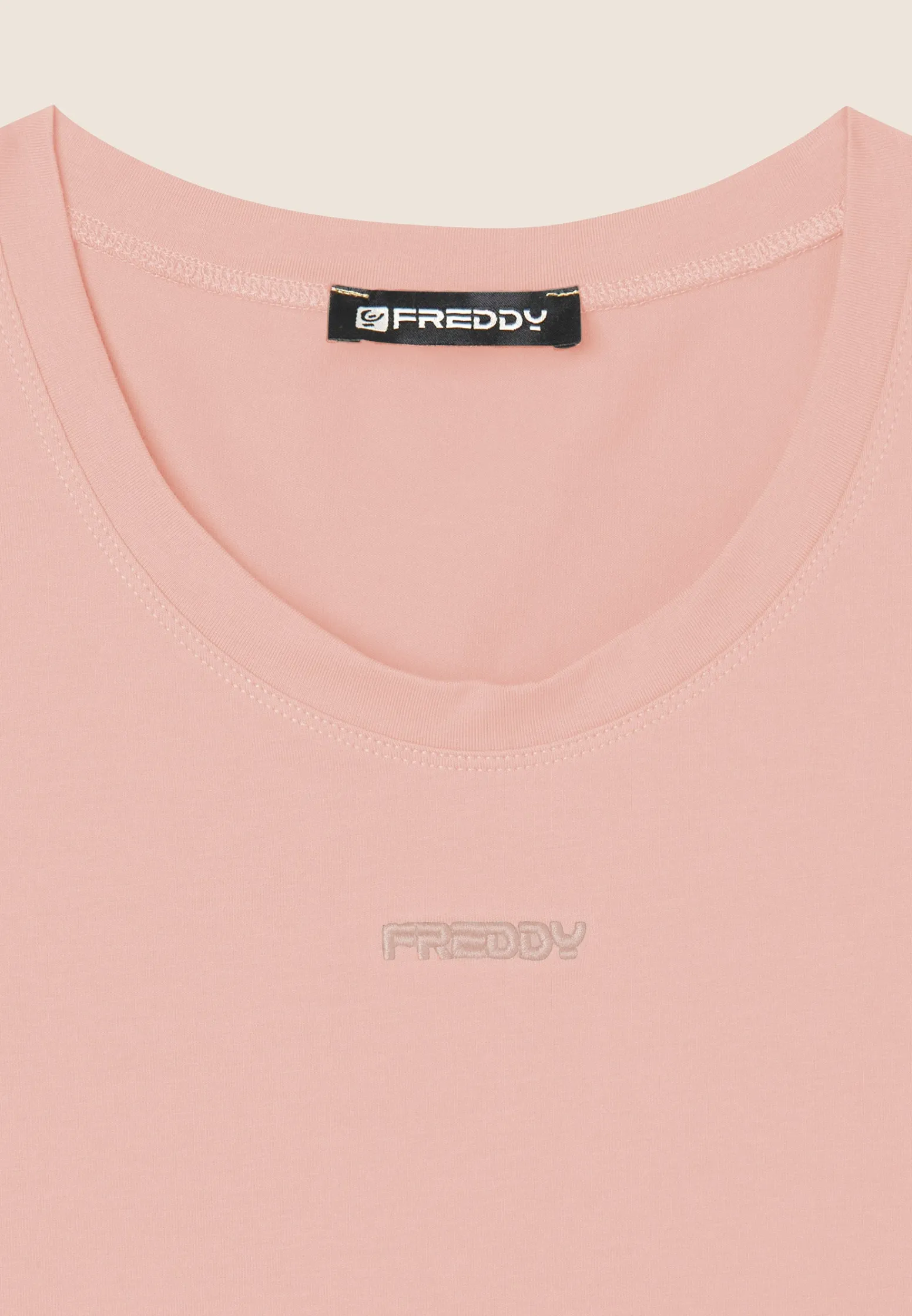 Freddy Top sportivo in heavy jersey stretch con elastico logato-Donna Top E Canotte