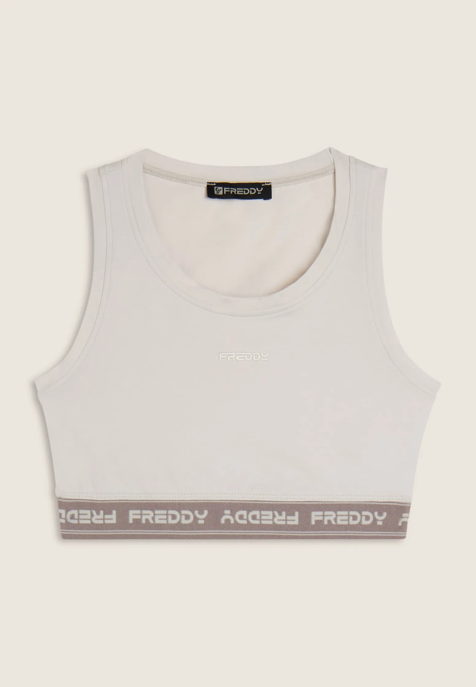 Freddy Top sportivo in heavy jersey stretch con elastico logato-Donna Top E Canotte