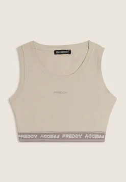 Freddy Top sportivo in heavy jersey stretch con elastico logato-Donna Top E Canotte