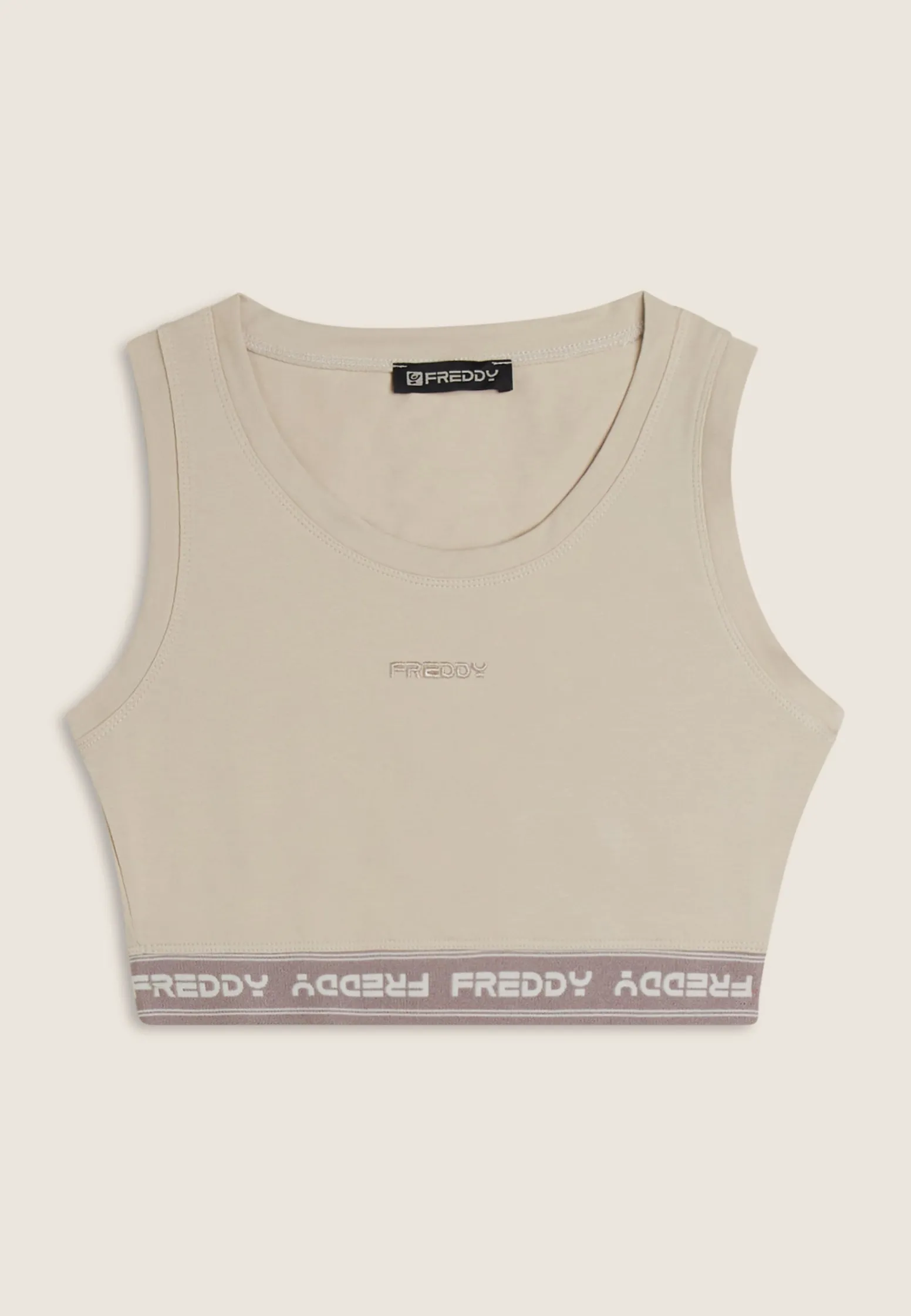 Freddy Top sportivo in heavy jersey stretch con elastico logato-Donna Top E Canotte