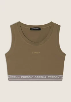 Freddy Top sportivo in heavy jersey stretch con elastico logato-Donna Top E Canotte