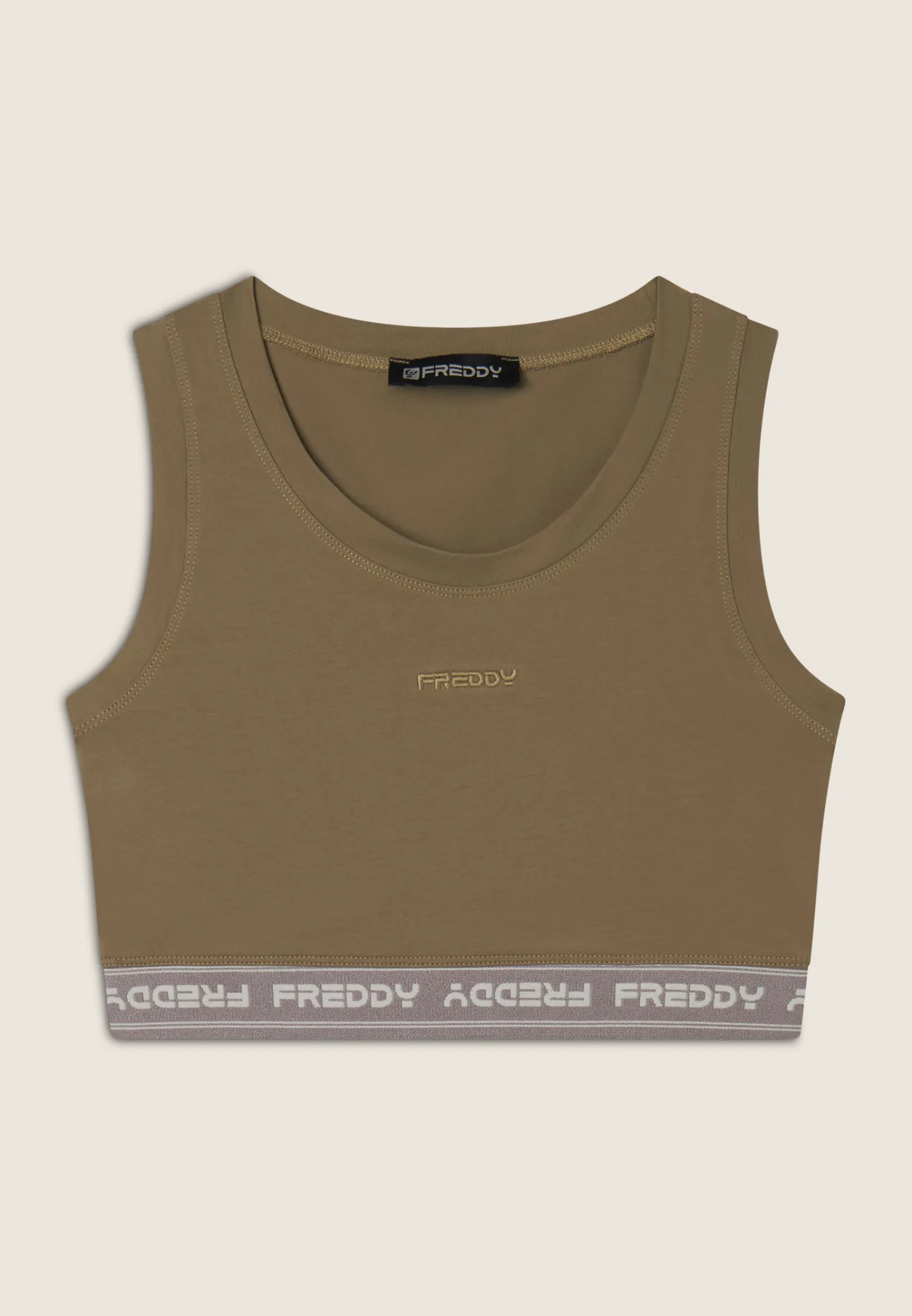 Freddy Top sportivo in heavy jersey stretch con elastico logato-Donna Top E Canotte