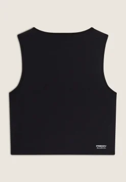 Freddy Top sportivo in tessuto tecnico con stampa metallizata-Donna Padel|Pilates