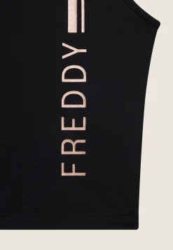 Freddy Top sportivo in tessuto tecnico con stampa metallizata-Donna Padel|Pilates