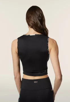 Freddy Top sportivo in tessuto tecnico con logo bronzo-Donna Padel|Pilates