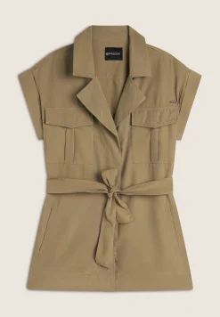 Freddy Trench donna senza maniche con cintura in vita-Donna Giacche