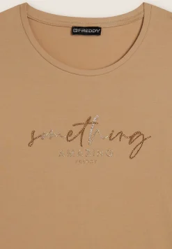 Freddy T-shirt a maniche lunghe con scritta “Something Amazing”-Donna T-shirts