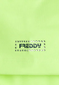 Freddy T-shirt Bambina con Logo e Strass su Cuore e Manica- T-shirts
