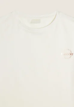 Freddy T-shirt Bambina corta in jersey elasticizzato logo bronzo- T-shirts