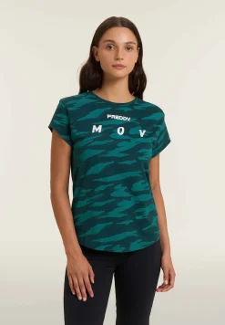 Freddy T-shirt camouflage con maniche ad aletta-Donna Fitness|T-shirts