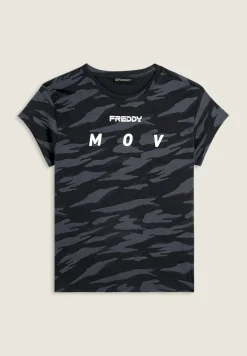 Freddy T-shirt camouflage con maniche ad aletta-Donna Fitness|T-shirts