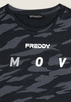 Freddy T-shirt camouflage con maniche ad aletta-Donna Fitness|T-shirts