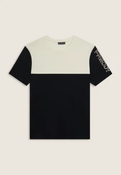 Freddy T-shirt colour block con stampa sulla spalla-Uomo T-shirts E Polo
