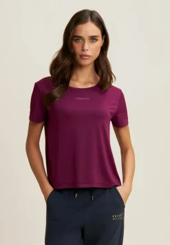 Freddy T-shirt comfort fit con maniche corte in tessuto tecnico-Donna Padel|Pilates