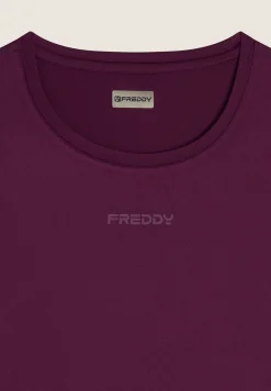Freddy T-shirt comfort fit con maniche corte in tessuto tecnico-Donna Padel|Pilates