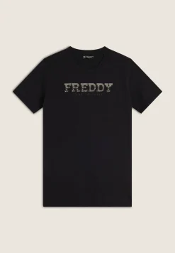 Freddy T-shirt comfort fit in jersey con dettagli preziosi-Donna Padel|Pilates