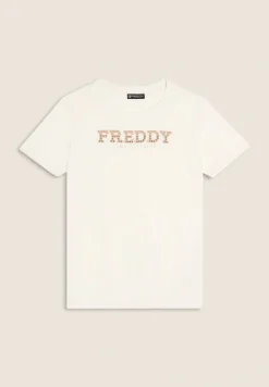 Freddy T-shirt comfort fit in jersey con dettagli preziosi-Donna Padel|Pilates