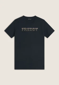 Freddy T-shirt comfort fit in jersey con dettagli preziosi-Donna Padel|Pilates