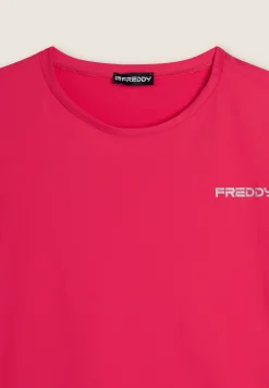 Freddy T-Shirt comfort in Tessuto tecnico con bordature a contrasto-Donna Padel|Pilates