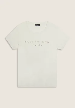Freddy T-shirt con grafica “Enjoy the party” in strass-Donna T-shirts