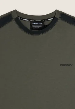 Freddy T-shirt con inserti sulle spalle-Uomo T-shirts E Polo