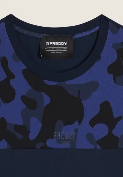 Freddy T-shirt con Inserto Camouflage-Uomo T-shirts E Polo