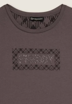Freddy T-shirt con logo e grafica geometrica-Donna Ginnastica|T-shirts