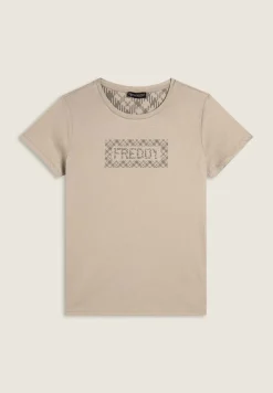 Freddy T-shirt con logo e grafica geometrica-Donna Ginnastica|T-shirts