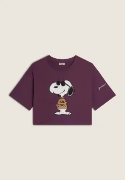 Freddy T-shirt corta comfort fit con grande stampa Snoopy-Donna T-shirts