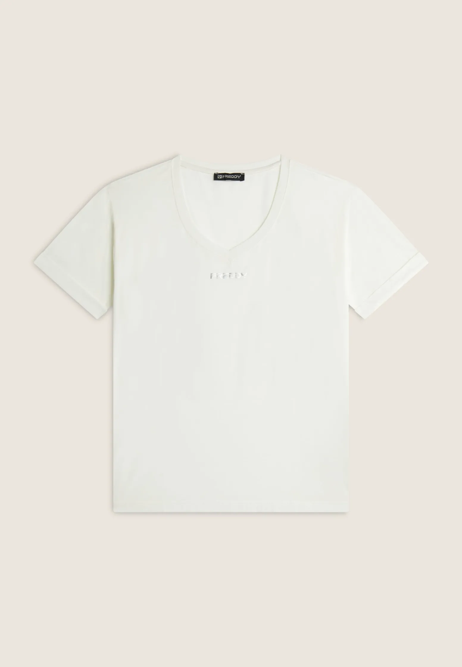 Freddy T-shirt corta in modal elasticizzato con scollo a V-Donna T-shirts