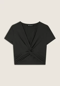 Freddy T-shirt cropped con effetto raccolto-Donna T-shirts