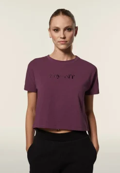 Freddy T-shirt Cropped girocollo fit comfort con ricamo-Donna T-shirts