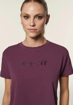 Freddy T-shirt Cropped girocollo fit comfort con ricamo-Donna T-shirts
