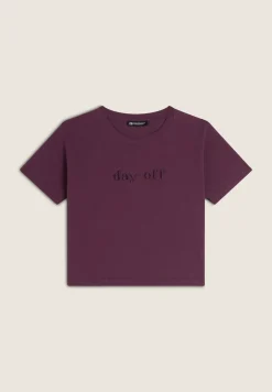 Freddy T-shirt Cropped girocollo fit comfort con ricamo-Donna T-shirts