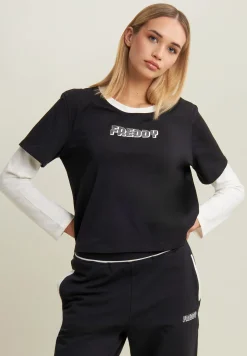 Freddy T-shirt cropped 2-in-1 bicolore-Donna T-shirts
