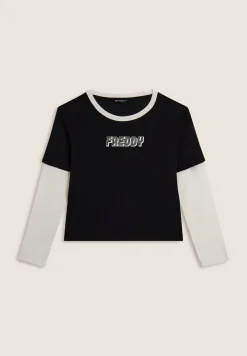 Freddy T-shirt cropped 2-in-1 bicolore-Donna T-shirts