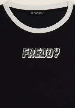 Freddy T-shirt cropped 2-in-1 bicolore-Donna T-shirts
