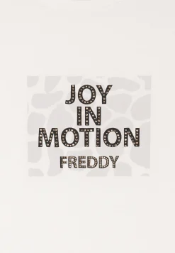 Freddy T-shirt cropped senza maniche in jersey viscosa con grafica-Donna T-shirts