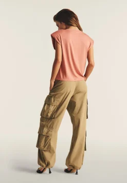 Freddy T-shirt cropped senza maniche in jersey viscosa con grafica-Donna T-shirts
