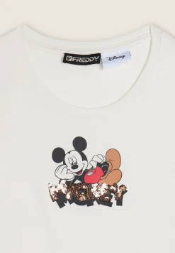 Freddy T-shirt cropped slim fit Mickey Mouse-Donna T-shirts