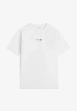 Freddy T-shirt da bambina in cotone elasticizzato con logo argento- T-shirts
