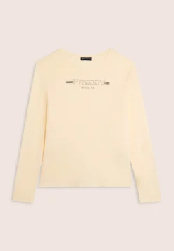 Freddy T-shirt da donna a manica lunga con fondo stondato-Donna Pilates|Ginnastica
