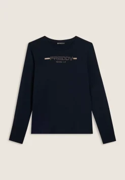 Freddy T-shirt da donna a manica lunga con fondo stondato-Donna Pilates|Ginnastica