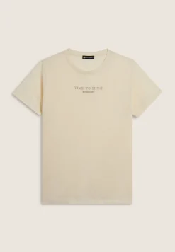 Freddy T-shirt da donna comfort con stampa dorata-Donna Pilates|Ginnastica