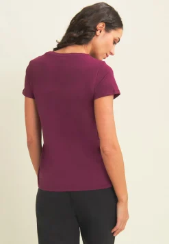 Freddy T-shirt da donna con strass e banda logata sulle spalle-Donna Pilates|Ginnastica